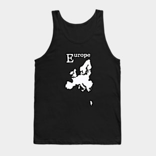 Europe, white map and name. Tank Top